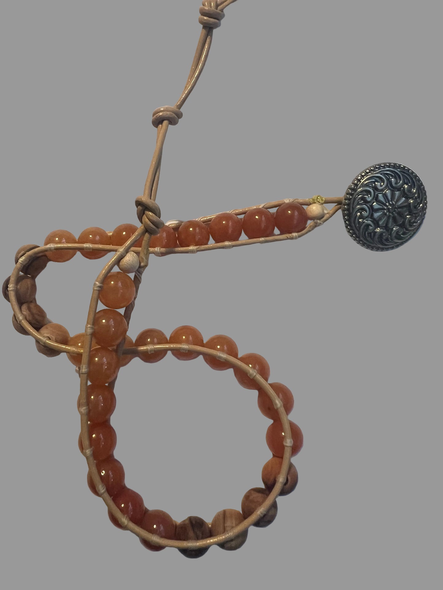 Orange Aventurine Double Wrap Bracelet