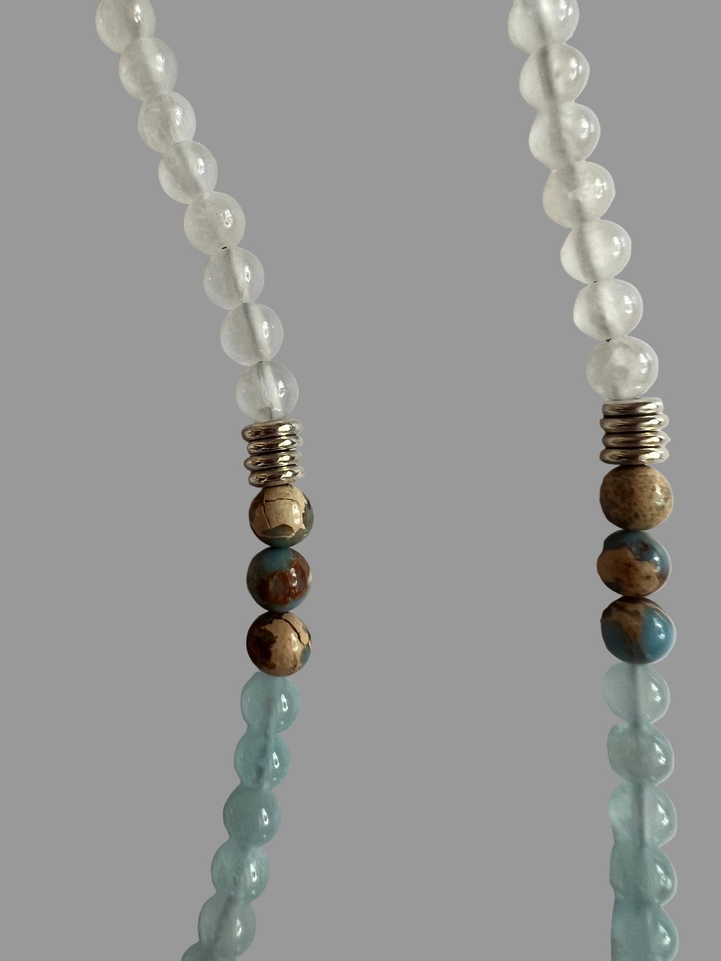 Aquamarine, Ocean Jasper, & Selenite Necklace