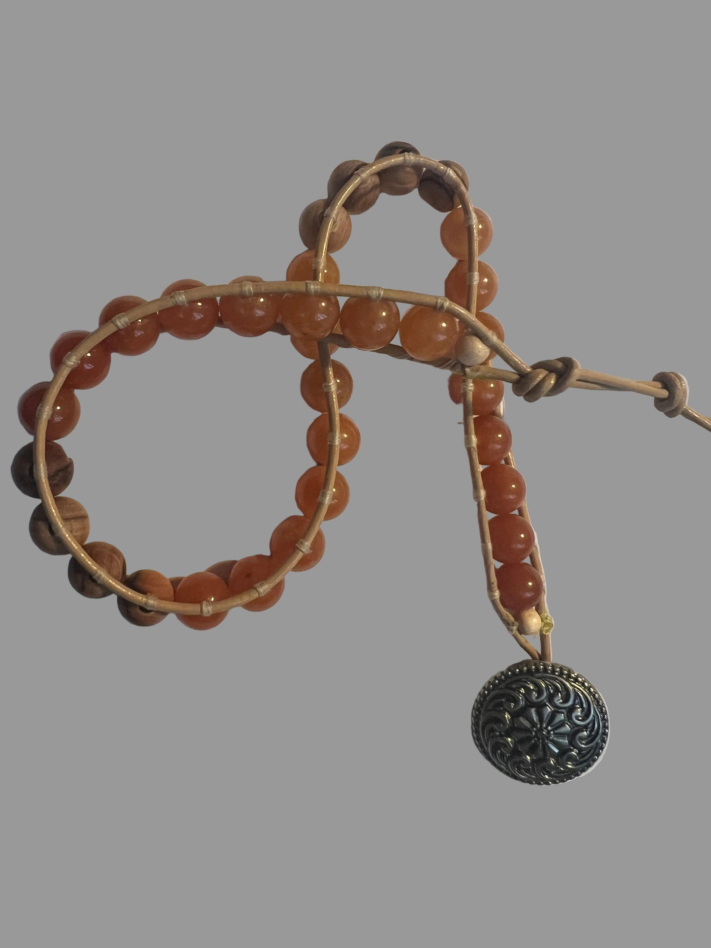 Orange Aventurine Double Wrap Bracelet