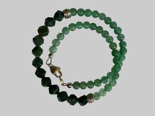 Green Aventurine & Moss Agate Necklace