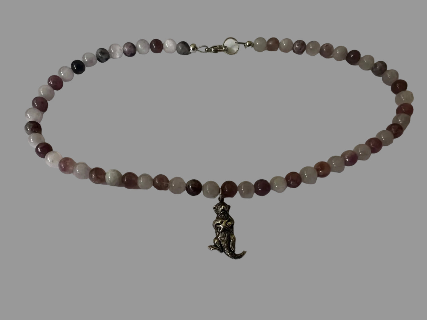 Kunzite & Lepidolite Otter Necklace