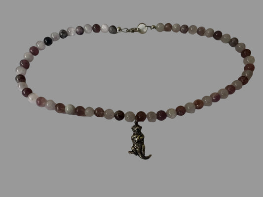 Kunzite & Lepidolite Otter Necklace